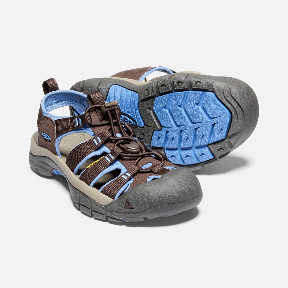 Sandalias Trekking Keen Mexico Marrom/Azules - Mujer Newport H2 - VK8792013